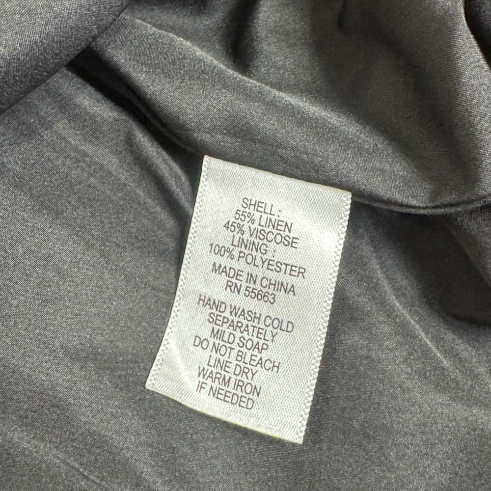 Cynthia Rowley Black Linen Blend Bubble Hem Dress Square Neck Fit Flare Small‎ - Picture 8 of 11